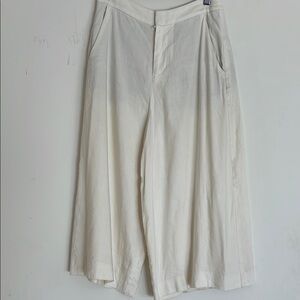 Wide-Leg Cream Pants